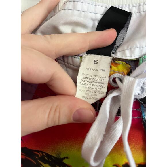 B. Split Tropical Hawaiian Palm Board Shorts - Picture 7 of 8